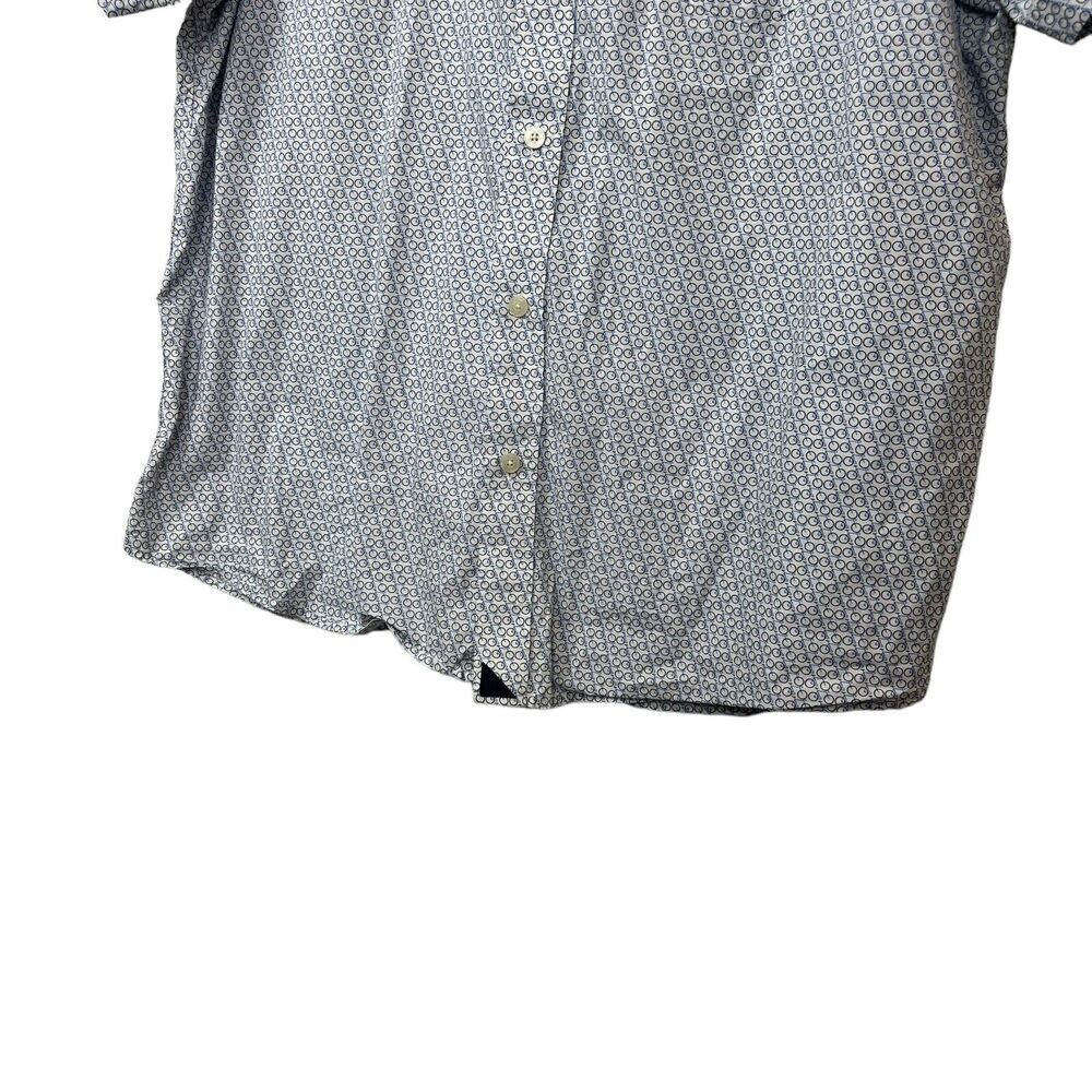 Untuckit Shirt Mens Extra Large Blue Giro Bicycle Print Short Sleeve Button Up - Picture 4 of 7